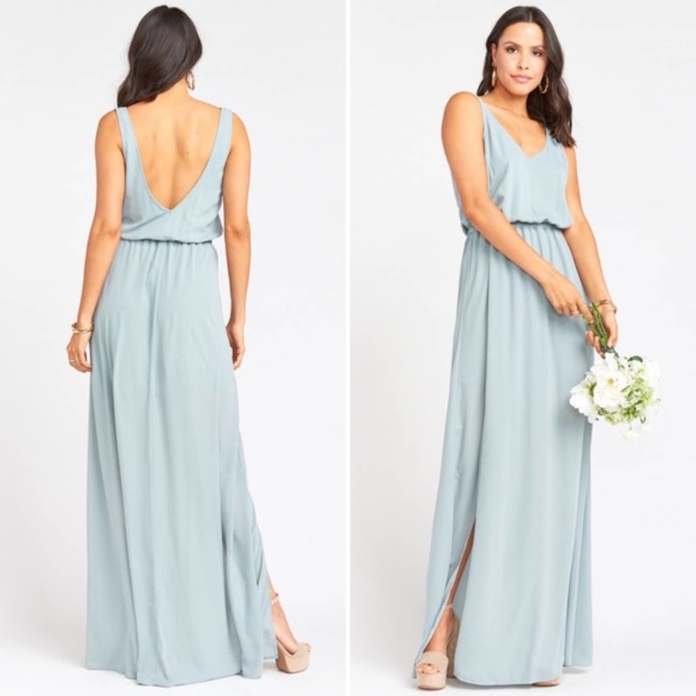 Show Me Your MuMu Silver Sage Crisp Kendall Maxi Dress XS